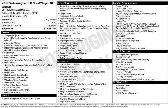 volkswagen golf sportwagen 2017 3VWC17AU2HM536877 image